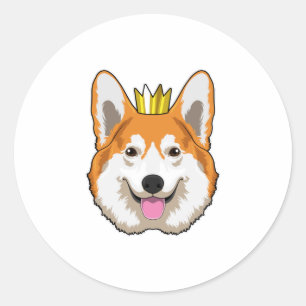 Adesivo Welsh Corgi com Coroa
