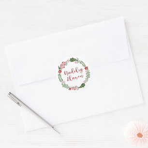 Adesivo Welsh Felry Christmas Wreath, Nadolig Llawen Ornam