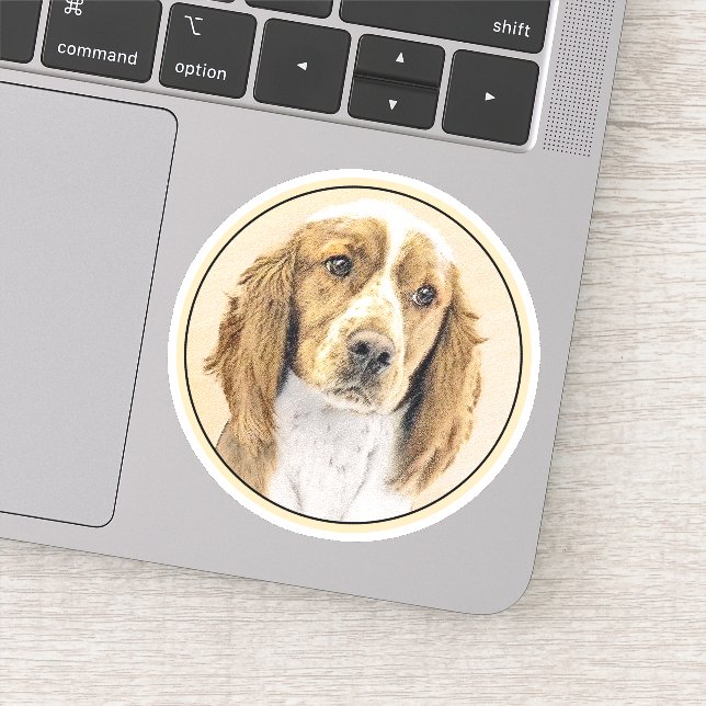 Adesivo Welsh Springer Spaniel Painting - Arte Original De (Detalhe)