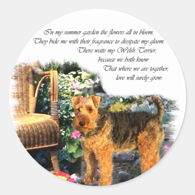 Adesivo Welsh Terrier Art Gifts (Frente)