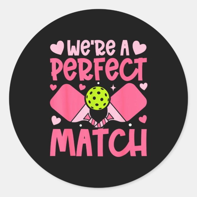 Adesivo We're A Match Ckleball Couple Paddle Hearts Valent (Frente)