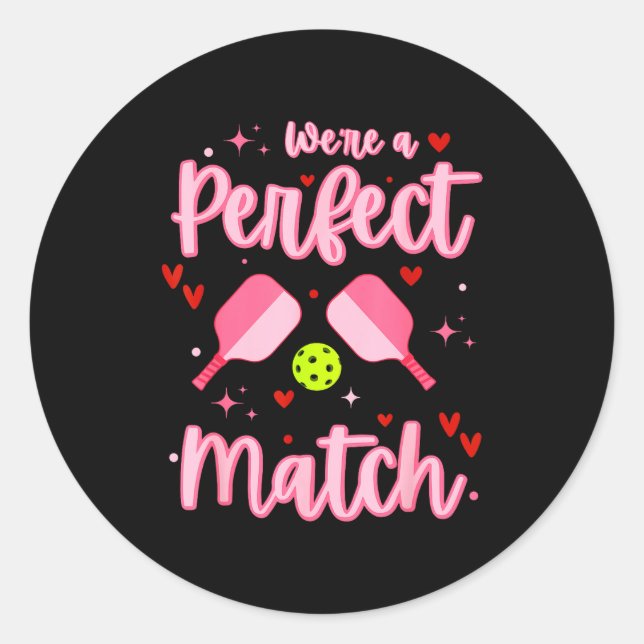 Adesivo We're A Perfect Match Funny Ckleball Valentines Da (Frente)