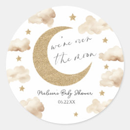 Adesivo We're Over The Moon Boho Celestial Baby Shower