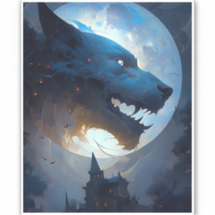 Adesivo Werewolf Dark Fantasy Horror