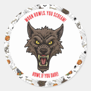 Adesivo 🐺 Werewolf Halloween Stickers & Labels 🎃 💀
