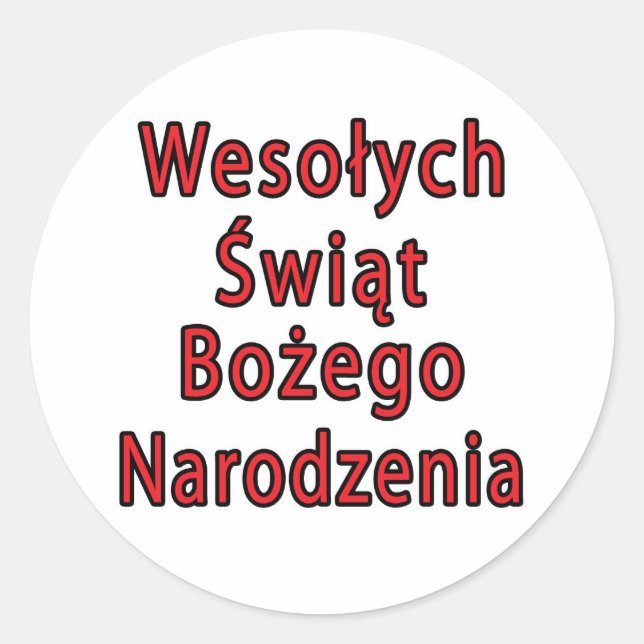 Adesivo Wesolych Swiat Bozego Narodzenia (Frente)
