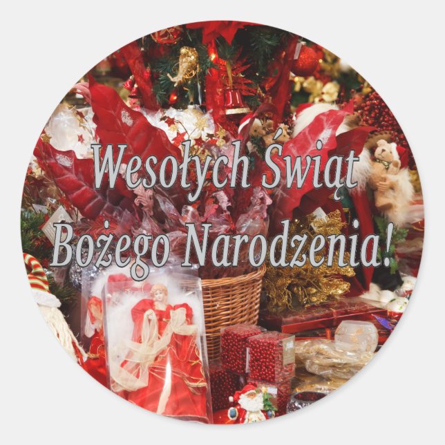 Adesivo Wesołych Świąt ...! Feliz Natal em wf polonês (Frente)