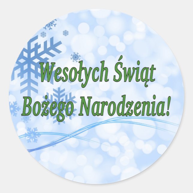 Adesivo Wesołych Świąt ...! Feliz Natal no Gf polonês (Frente)