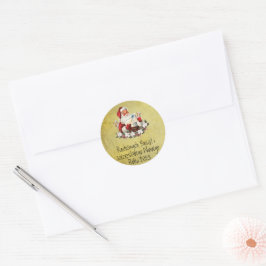 Adesivo Wesołych Świąt Merry Christmas Card Papais noeis p