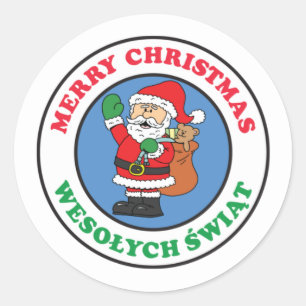 Adesivo Wesolych Swiat no Natal polonês