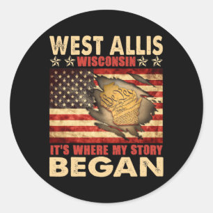 Adesivo West Allis Wisconsin Usa Flag 4 De Julho