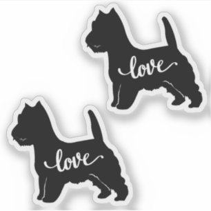 Adesivo West Highland Terrier Dog Bream Love x2 Vinyl