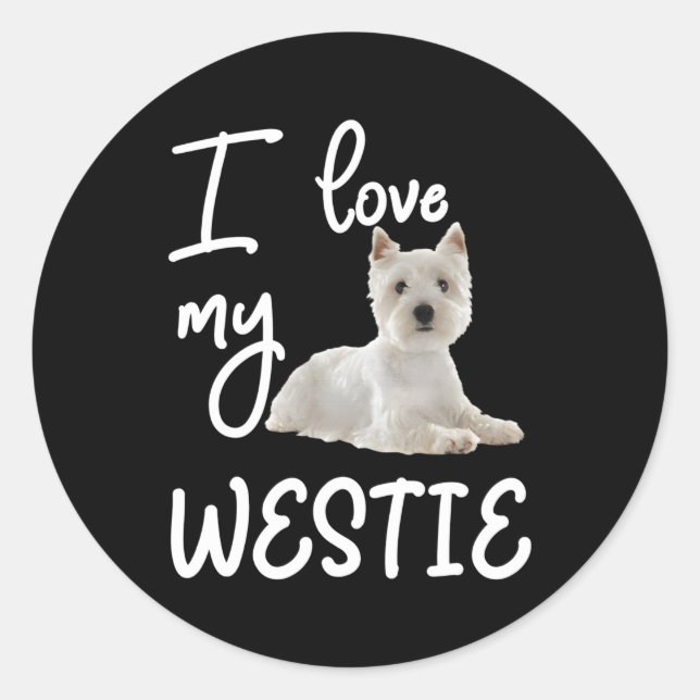 Adesivo West Highland Terrier I Love My Westie (Frente)