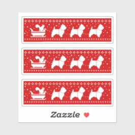 Adesivo West Highland Terriers Christmas Sleigh Dogs