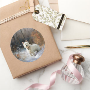 Adesivo West Highland White Terrier Deixe-o nevar no Natal