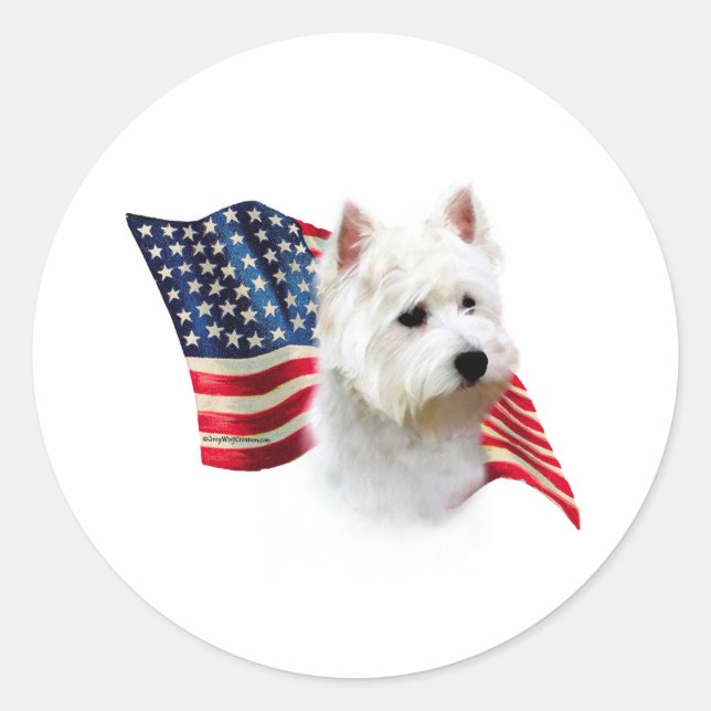 Adesivo West Highland White Terrier Flag (Frente)