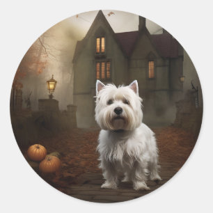 Adesivo West Highland White Terrier Halloween Assustador