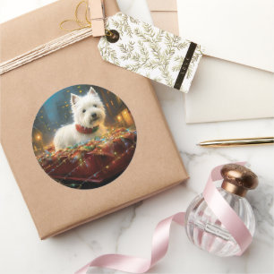 Adesivo West Highland White Terrier Natal Festivo