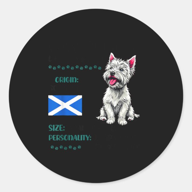 Adesivo West Highland White Terrier Origin Funny Westie Do (Frente)