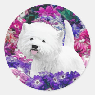 Adesivo West Highland White Terrier Pintando Arte Canina