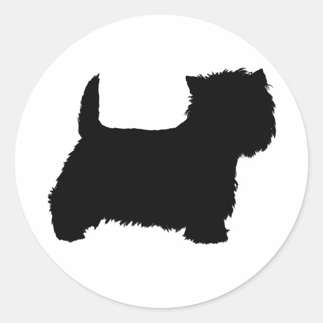 Adesivo West Highland White Terrier Silhouette (Frente)