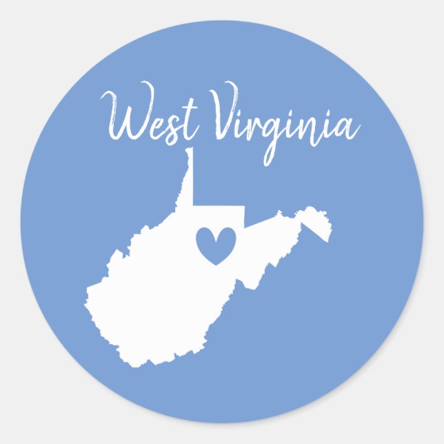 Adesivo West Virginia mapa do estado do oeste (Frente)