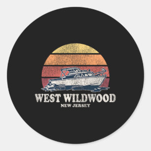 Adesivo West Wildwood Nj Vintage Barco 70s Retro Boat De