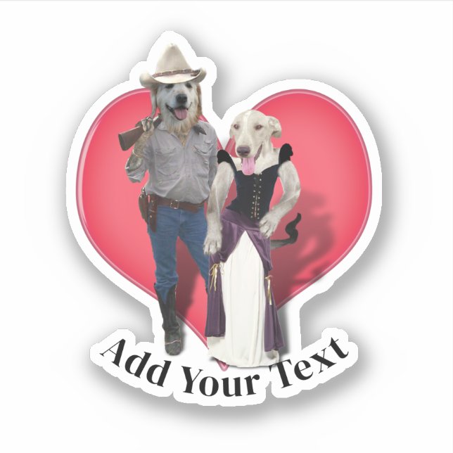 Adesivo Western Couple Cowboy Dog (Frente)
