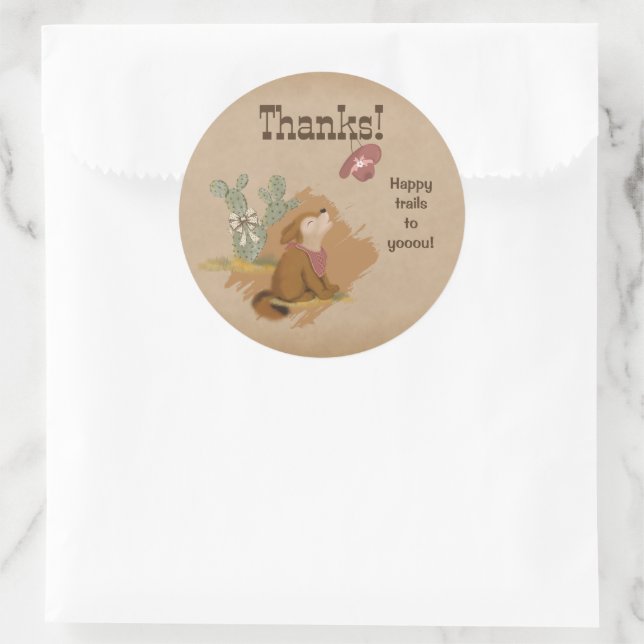 Adesivo Western Cowgirl Coyote Happy Trails Obrigado (Bolsa)