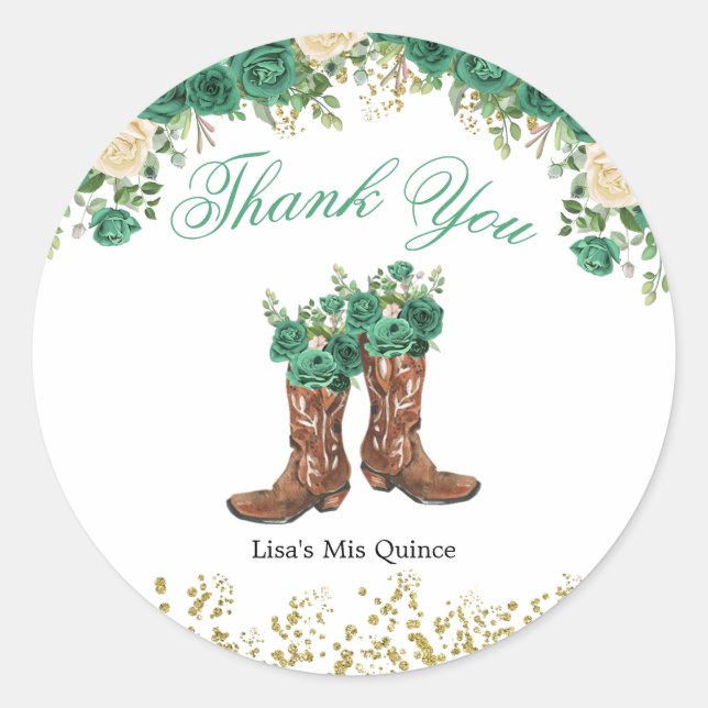 Adesivo Western Green Hunter Charra Mis Quince Sticker (Frente)