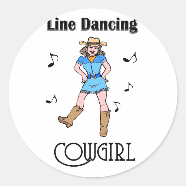 Adesivo Western "Line Dancing Cowgirl" (Frente)