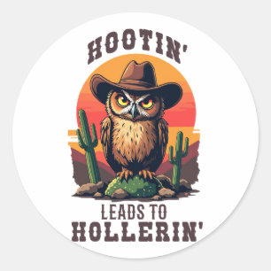 Adesivo Western Owl Hootin Leva Hollerin