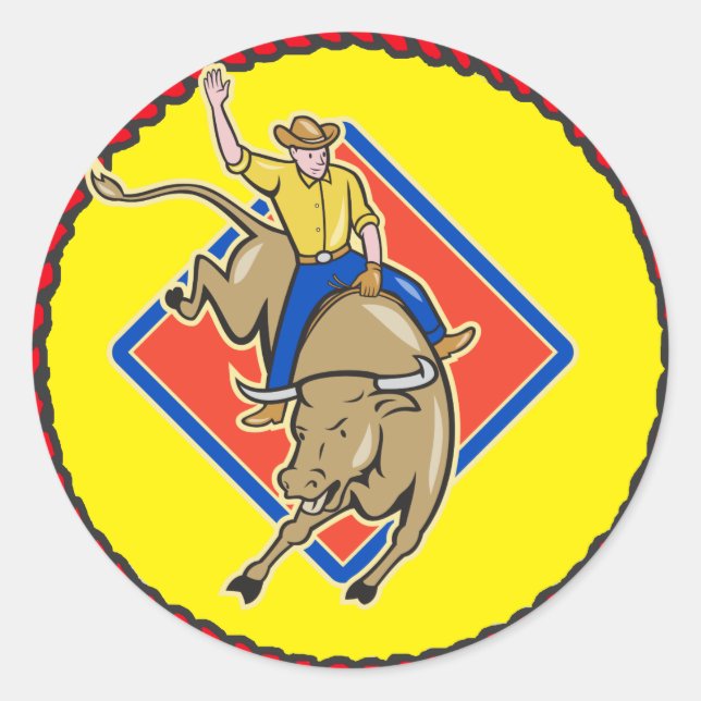 Adesivo Western Rodeo Cowboy Bull Rider (Frente)