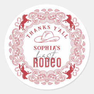 Adesivo Western Rodeo First Birthday Favor Sticker