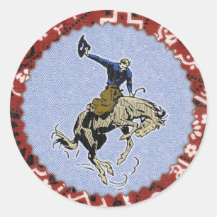 Adesivo Western Round Buckin Cowboy Sticker