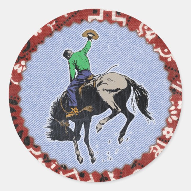 Adesivo Western Round Up Wild West Cowboy Sticker (Frente)