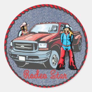 Adesivo Western Sticker Cowgirl Rodeo Star no Impressão D