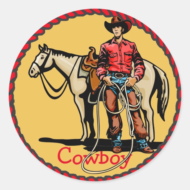 Adesivo Western Stickers Rodeo Cowboy Com Cavalo (Frente)