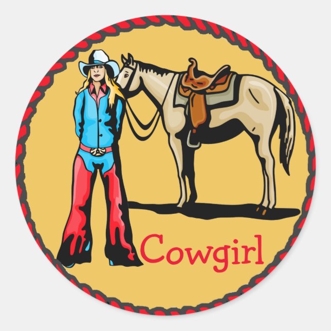 Adesivo Western Stickers Rodeo Cowgirl com Cavalo (Frente)