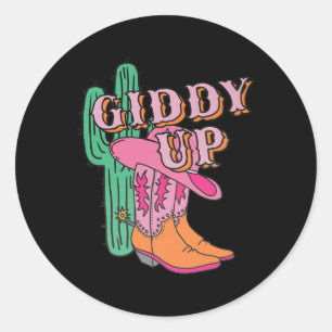 Adesivo Western Texas Giddy Up Cowboy Boots Cactus