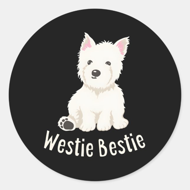 Adesivo Westie Bestie West Highland White Terrier (Frente)