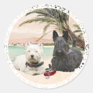 Adesivo Westie e Scottie na Praia Palmy
