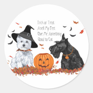 Adesivo Westie e Scottie no Halloween
