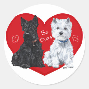 Adesivo Westie e Scottie Valentine