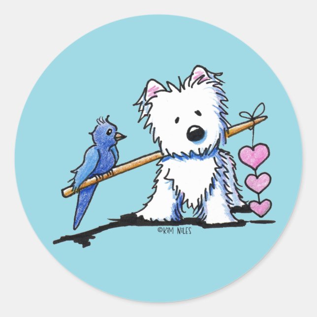 Adesivo Westie Heart Strings (Frente)