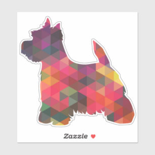 Adesivo Westie Terrier Geométrico Pattern Silhouette