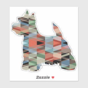 Adesivo Westie Terrier Geométrico Pattern Silhouette