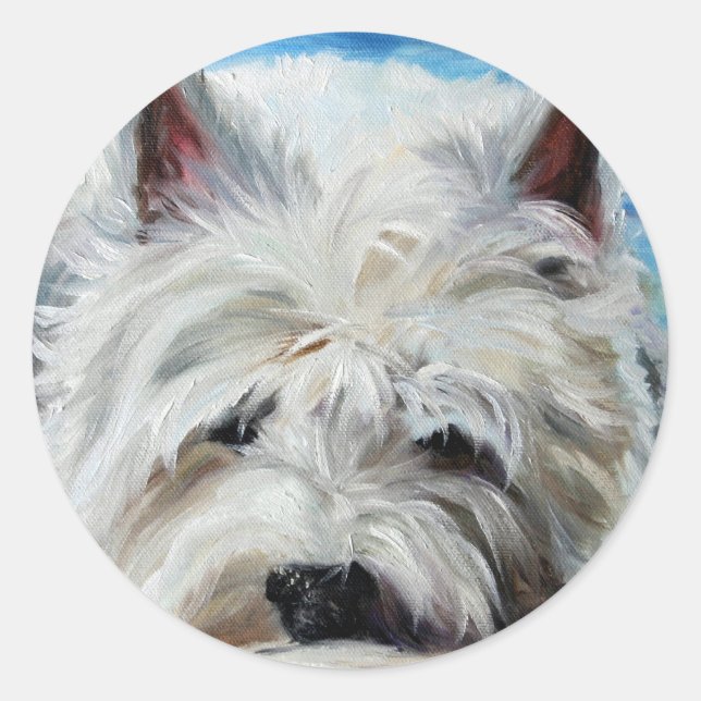 Adesivo Westie West Highland Terrier Dog Beach Bum Sticker (Frente)