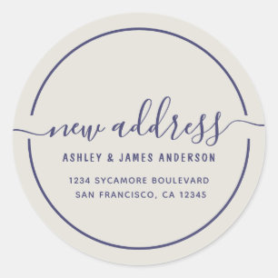 Adesivo We've Moved Gray New Address Classic Round Sticker