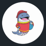 Adesivo Whale as Firefighter with Hose<br><div class="desc">This design is the perfect gift for a birthday,  Christmas and other celebrations. It is suitable for women,  men and kids.</div>